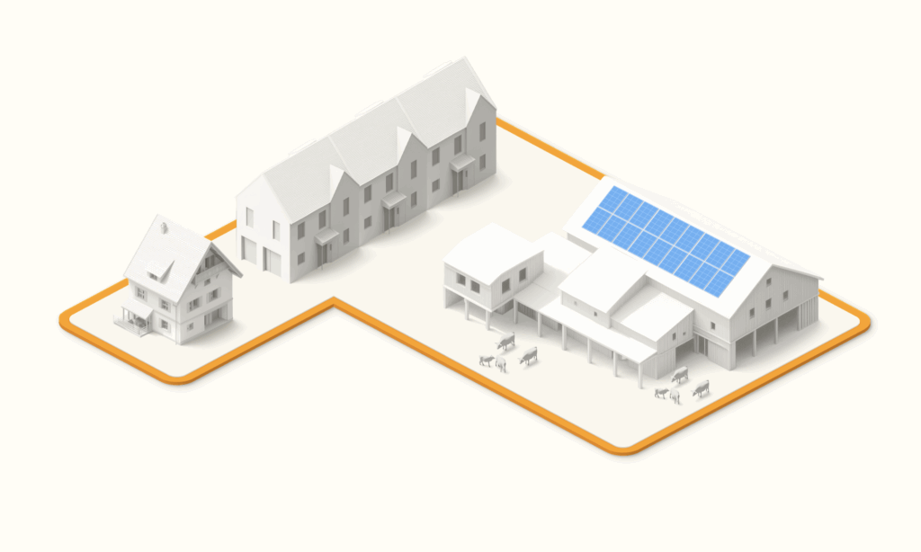 LEG: Graphik erstellt durch Swissolar, VSE & Energieschweiz virtueller Zusammenschluss zum Eigenverbrauch